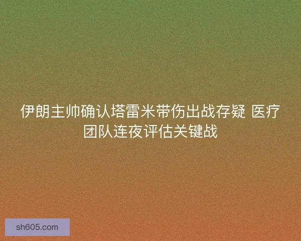 伊朗主帅确认塔雷米带伤出战存疑 医疗团队连夜评估关键战